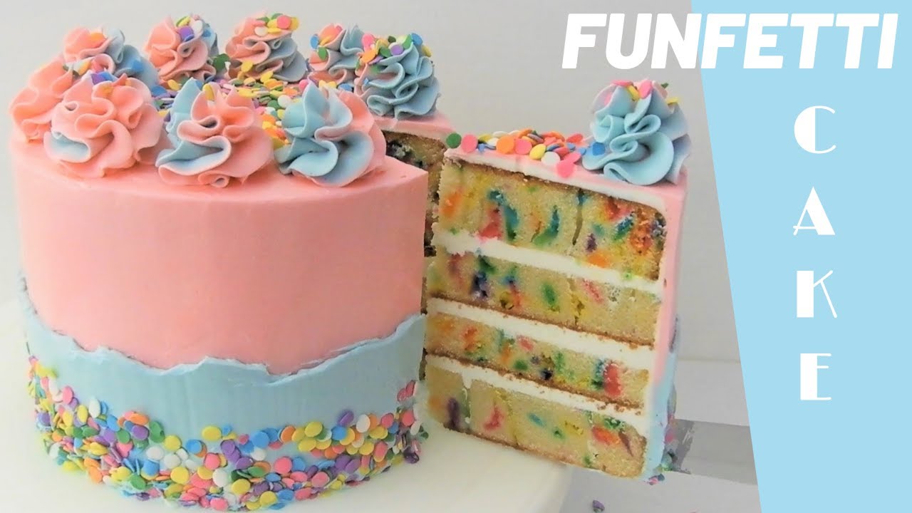 PASTEL CONFETI O FUNFETTI | COMO HACER UN FUNFETTI CAKE | RECETA Y TUTORIAL  | FELIZMENTE DULCE - YouTube