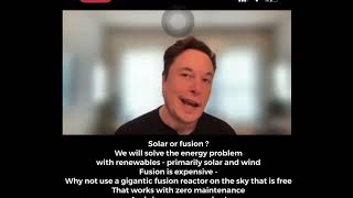Elon Musk - Solar or Fusion ? We will solve the energy problem - Solar energy is abundant