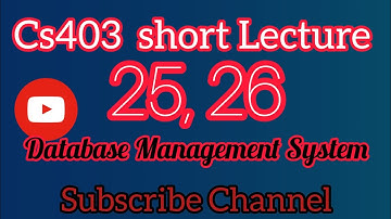Cs403 lecture 25,26 || Cs403 short lectures in urdu || Database Management system || #DDL #DML