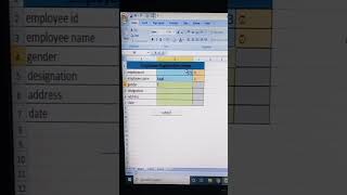 excel work data entry employee registration fome #short #excel