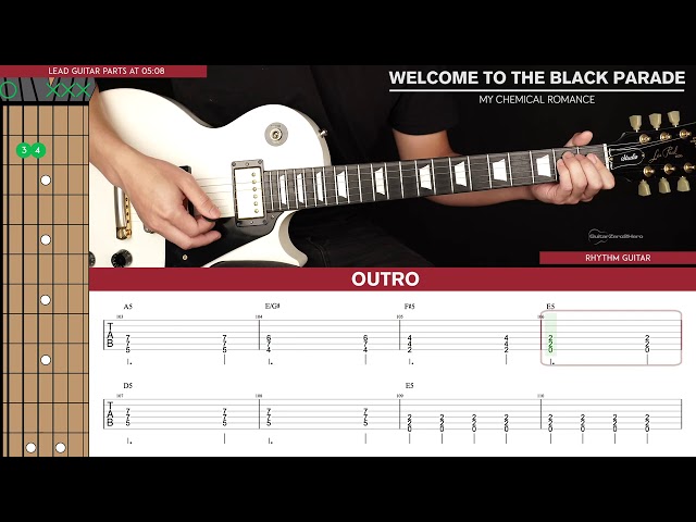 Welcome To The Black Parade Guitar Cover My Chemical Romance 🎸|Tabs + Chords| class=