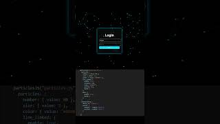 Login Form Glassmorphism with Particles.js Background  #shorts