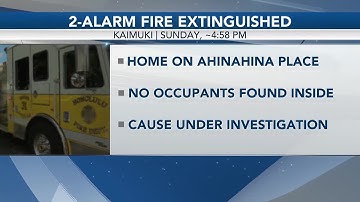 Fire clouds Kaimuki house in thick smoke