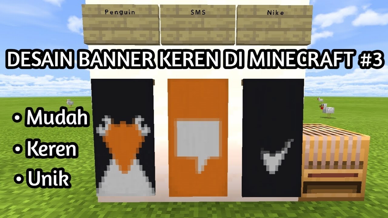 CARA MEMBUAT DESAIN BANNER KEREN DI MINECRAFT #3 - YouTube