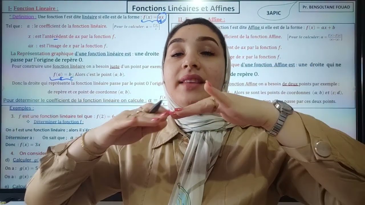 Fonctions Linéaires et Affines الدوال الخطية والتآلفية