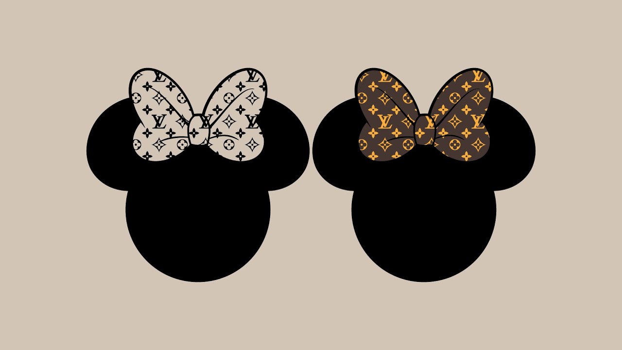 Minnie Mouse Designer LOUIS VUITTON Pattern SVG Sticker Silhouette