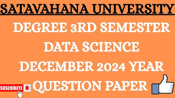 3rd Semester Data science (Data engineering with python) Dec 2024  paper Satavahana University|B.sc|