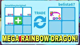 🌈🐉OMG! I OFFERED FOR THE WORLD’S FIRST *BRAND NEW* MEGA RAINBOW DRAGON! ADOPT ME TRADING #adoptme