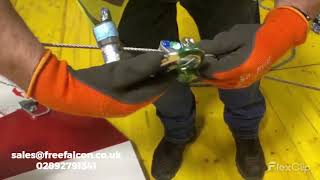 FreeFalcon Fall Protection System:  Look how quick and easy a rescue can take place.