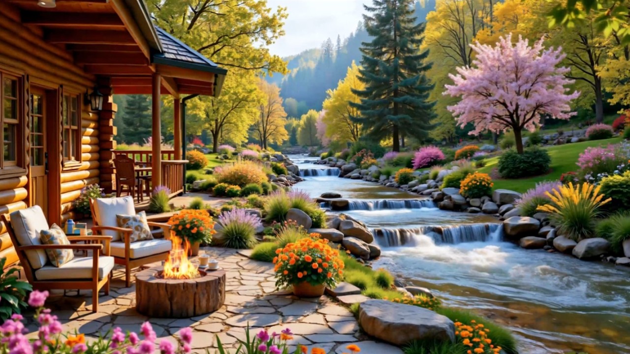 Watch Spring Cabin Porch Ambience 🌸 Flowing River & Birds Singing Nature Sounds for Inner Peace on YouTube Watch Spring Cabin Porch Ambience 🌸 Flowing River & Birds Singing Nature Sounds for Inner Peace on YouTube
