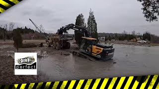 Deep Trouble: Excavator Struggles To Finish Job we may need some Floats!