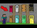 Minecraft NOOB vs PRO: CAN NOOB OPEN THIS 1000 RAREST DOORS WITH SECRET ROOMS? 100% trolling