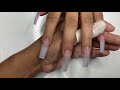 Long Gel Polish Fullset Camouflage Accent Acrylic Nail