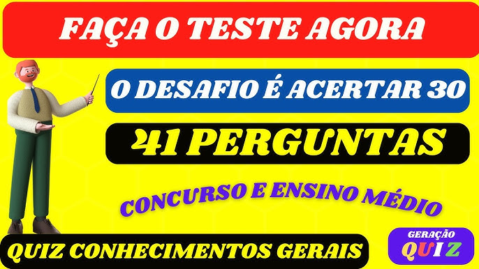 ✓😃😃 TESTE SEUS CONHECIMENTOS GERAIS - 40 PERGUNTAS E RESPOSTAS CONCURSOS  - 2023 QUIZ #31 