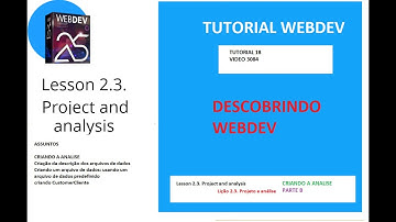 DICAS 3084 WEBDEV TUTORIAL 18 Lesson 2 3 Project and analysis ANALISE CLIENTE PARTE B
