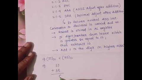 21.5 DAA Decimal adjust after Addition arithmetic instruction in 8086