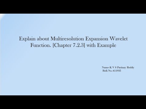 Multi Resolution Expansions Wavelet Function