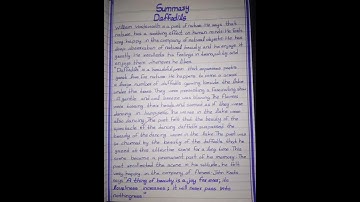 class 9 English summary Daffodils