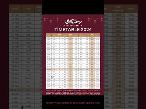 Ramadan Timetable 2024🗓️🕌#short