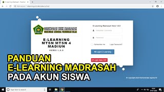 Panduan E-Learning Madrasah (Berbasis Dekstop/PC) pada akun Siswa MTsN 4 Madiun