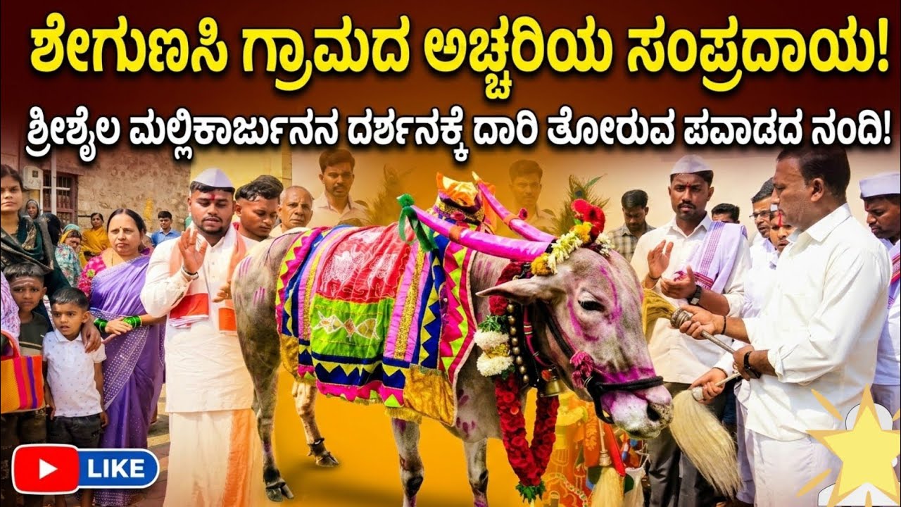 ಶ್ರೀಶೈಲಕ್ಕೆ ದಾರಿ ತೋರುವ ಪವಾಡದ ನಂದಿ shrisaila Mallikarjuna temple run 