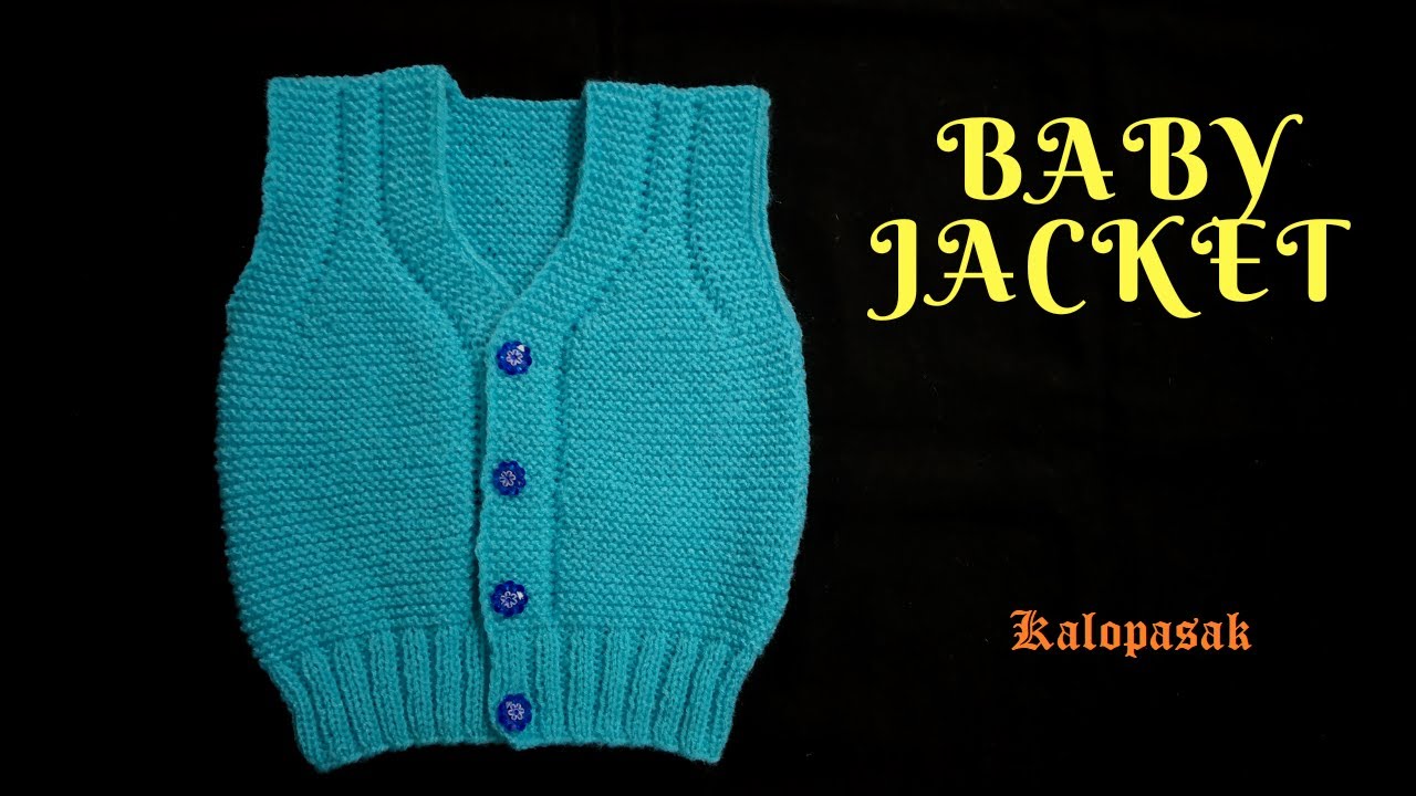 Knitted Baby Sweater with subtitles, Baby Dress, Baby Vest, Garter Stitch Jacket Any Size / स्वेटर