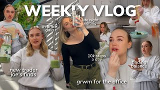 WEEKLY VLOG: grwm for work, 10k steps a day, finding balance, new trader @ joes, fav amazon product