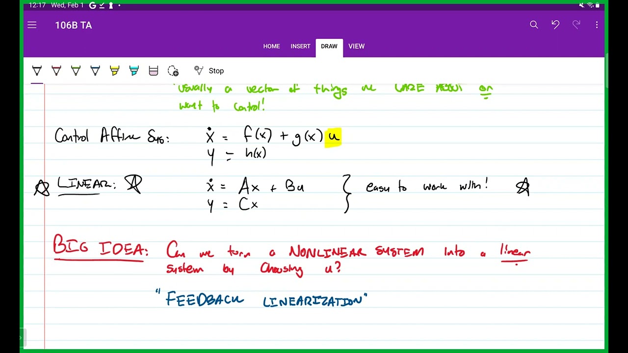 106B Discussion: Feedback Linearization