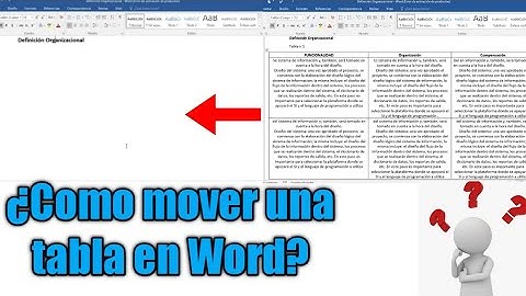 Como mover una tabla en Word