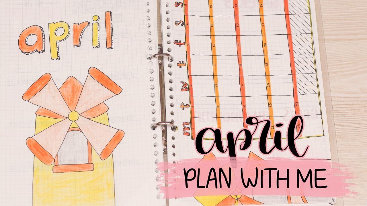 PLAN WITH ME | April 2019 Bullet Journal Setup - Windmill Theme - YouTube