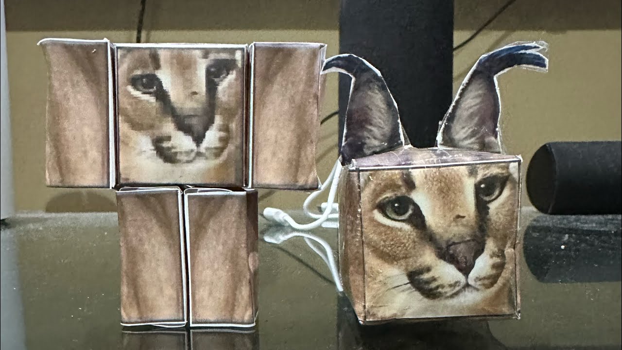 How to make floppa cube papercraft 😲🐱 
