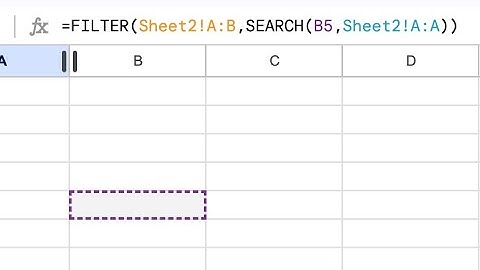 Search Bar in Google Sheets