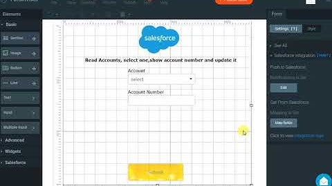 Salesforce forms Integration: Read and update Salesforce account object