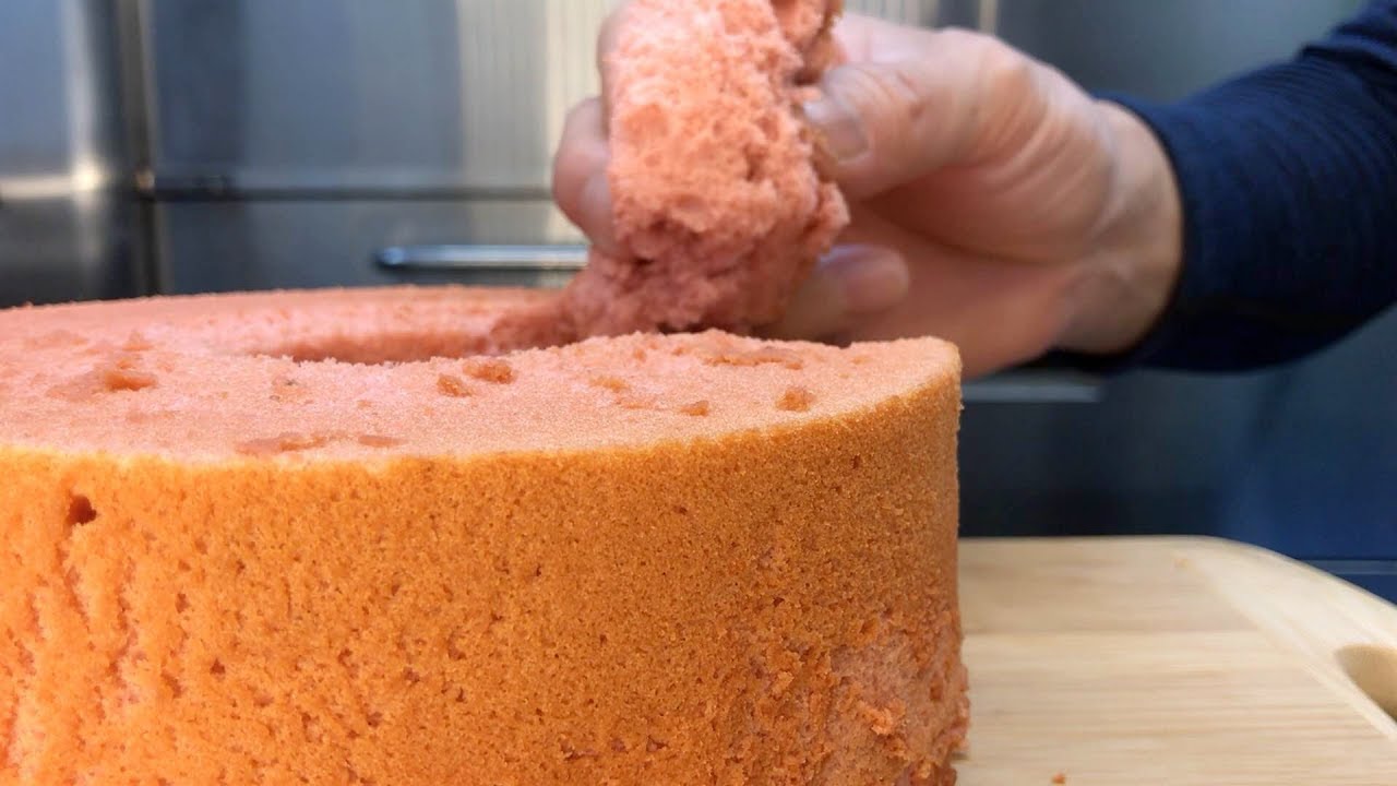 苺シフォンケーキの作り方 Strawberry Chiffon Cake Youtube