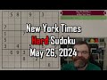 Nyt hard sudoku walkthrough  may 26 2024