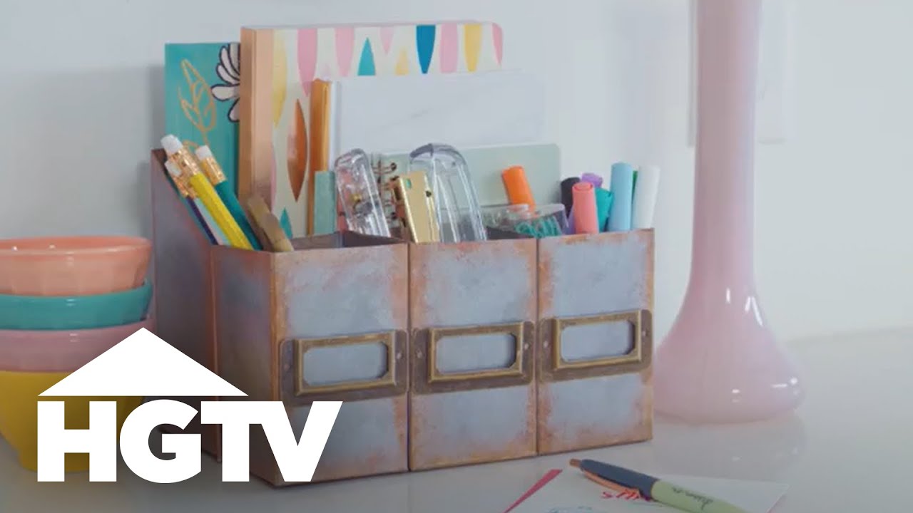 Diy Faux Metal Desk Organizer Made From Cardboard Easy Does It Diy Faux Metal Desk Organizer Made From Cardboard Easy Does It