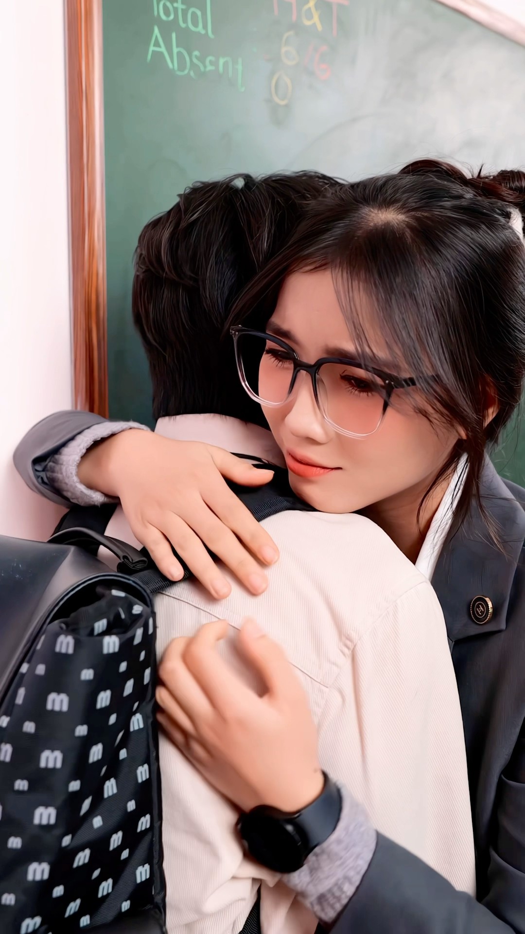 He carries his grandmother on his back every day, so he’s always late for school.?#school #shorts