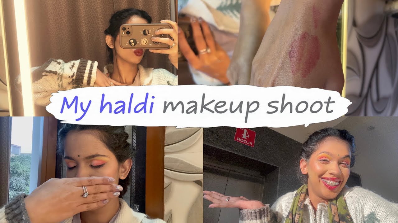 "Haldi Makeup Shoot day💄|| haldi makeup tutorial 🥰 