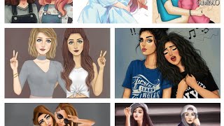 two best friends❤️ cartoon girls images for dpz and wallpapers-- part-2