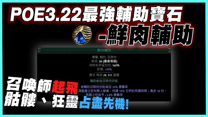 【POE3.22】下一季最强的辅助宝石-鲜肉辅助 我鹅愿称你为召唤最强! - 天天要闻