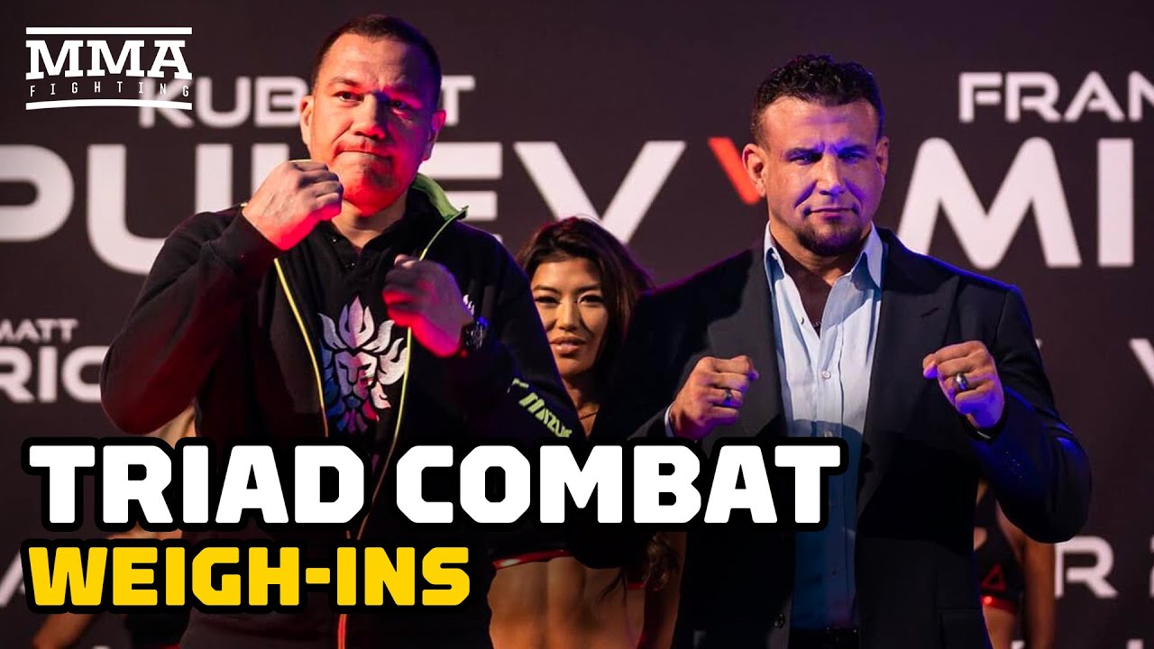 rampage jackson shannon briggs get physical at triad combat weigh ins mma fighting youtube