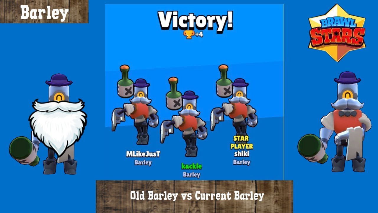 Brawl Stars The Old Barley Vs The Current Barley 3 Barley Team Youtube - brawl stars old gameplay