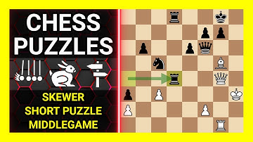 Chess Puzzles to Practice. Themes: Skewer, Short puzzle, Middlegame. Learn Chess