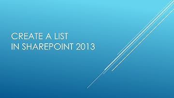 Creating a new list in SharePoint 2013