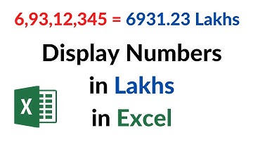 Display numbers in Lakhs in Excel