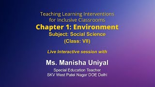 Live Interaction on PMeVIDYA : Teaching Learning Interventions for Inclusive Classrooms