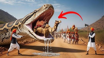 Brave Heroes Save Camel from Giant Python in Shocking Rescue