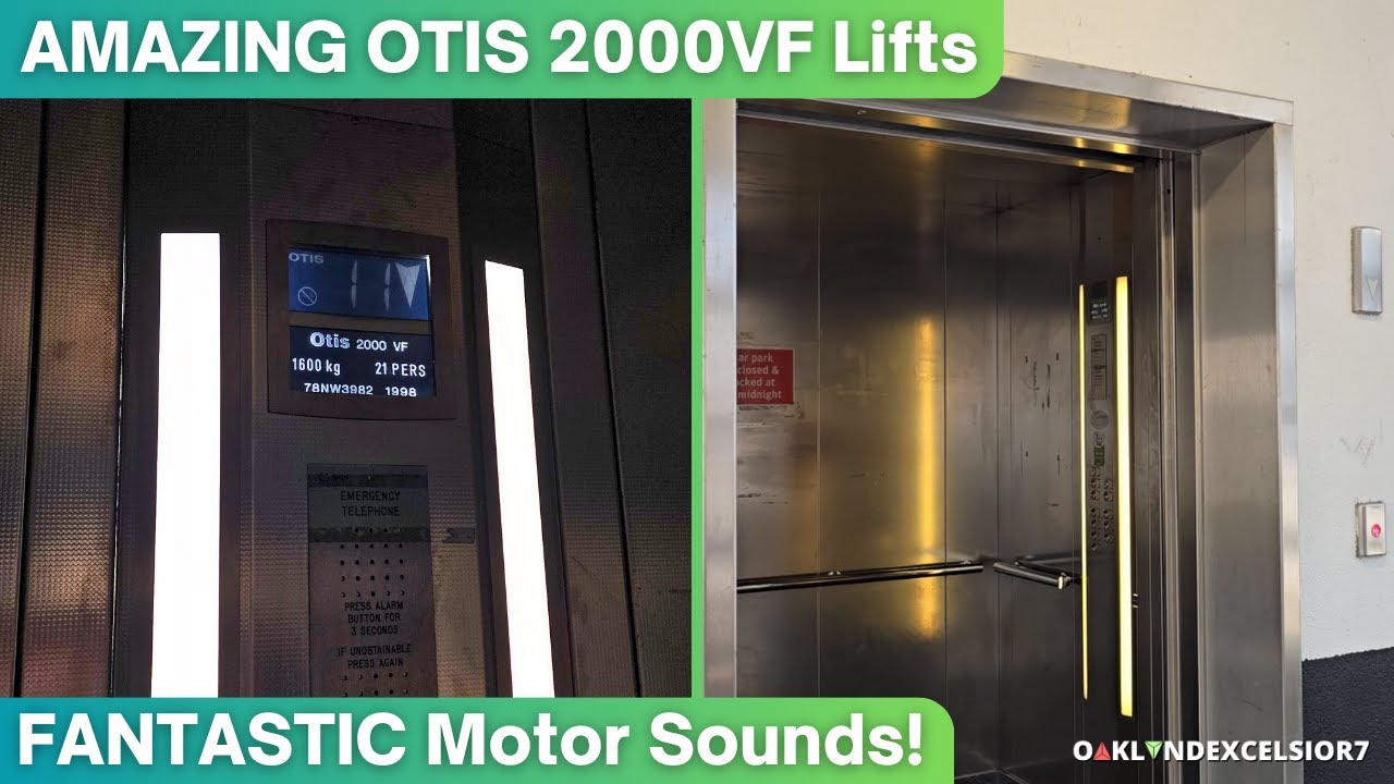 AMAZING 1998 OTIS 2000VF Lifts at Manchester Aquatics Centre Car Park