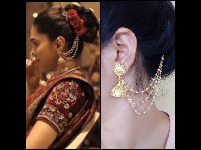 Buy Grandiose bajirao mastani deepika padukone inspired goddess deity  traditional pearl and kundan jhumki earrings at Amazon.in