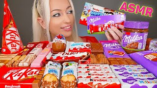 ASMR EATING CHOCOLATE KINDER, MILKA, KITKAT, CANDY BARS, ICE CREAM, CAKE 초코바 초콜릿 (DESSERT) MUKBANG먹방